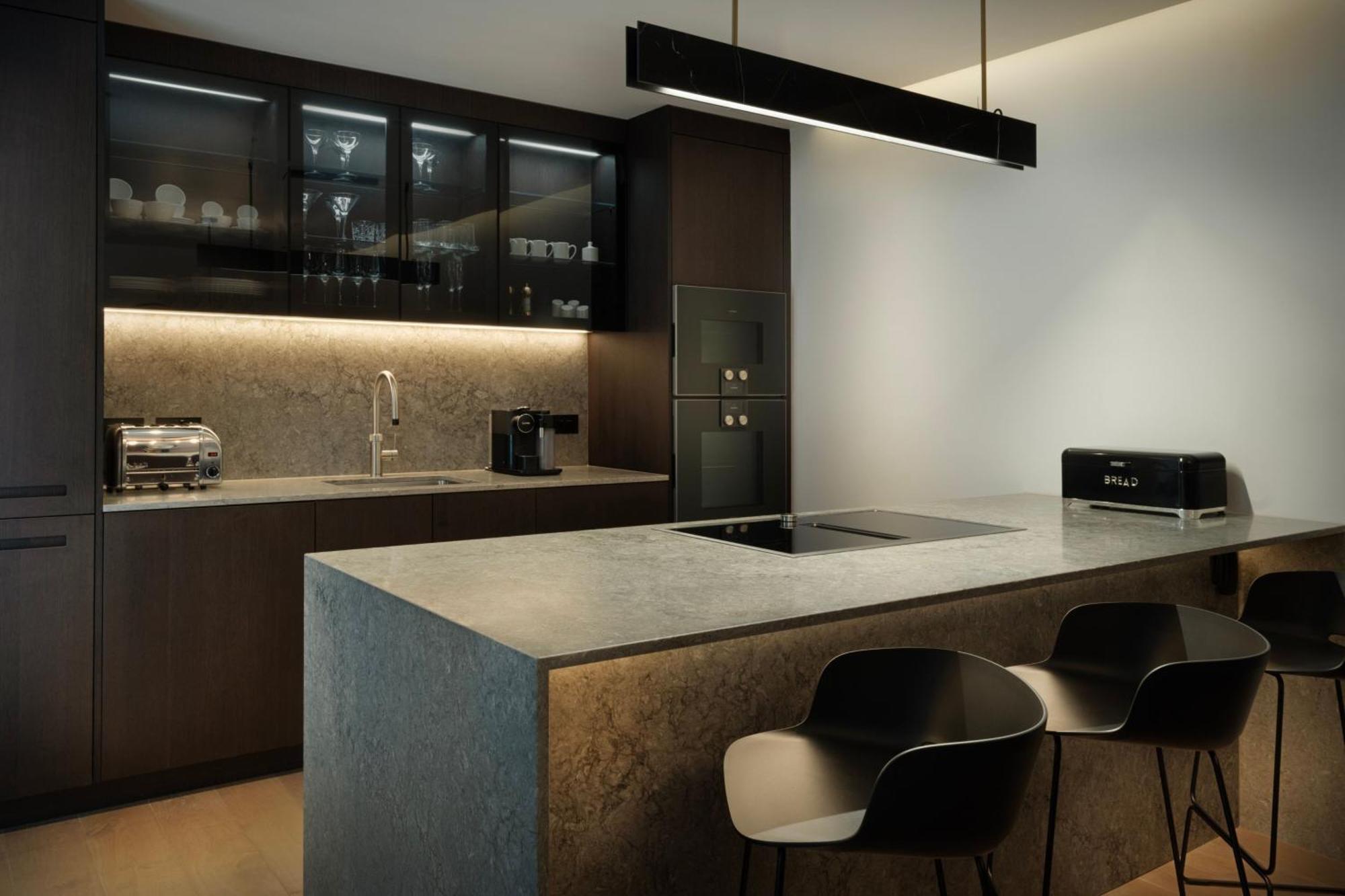 The Westin London City Экстерьер фото A kitchen with a linear pendant light